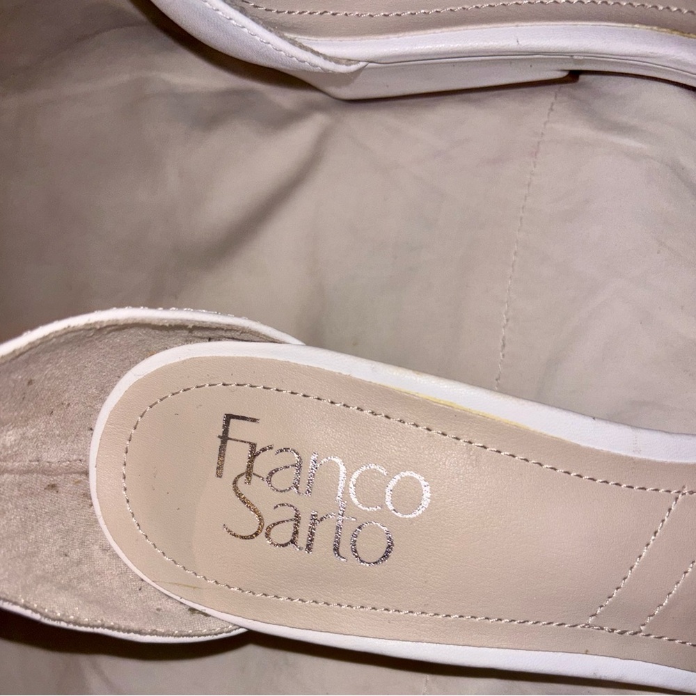 Franco Sarto Silver Metallic Ankle-Strap Wedge Sandal worn once NO original BOX. - Picture 11 of 17